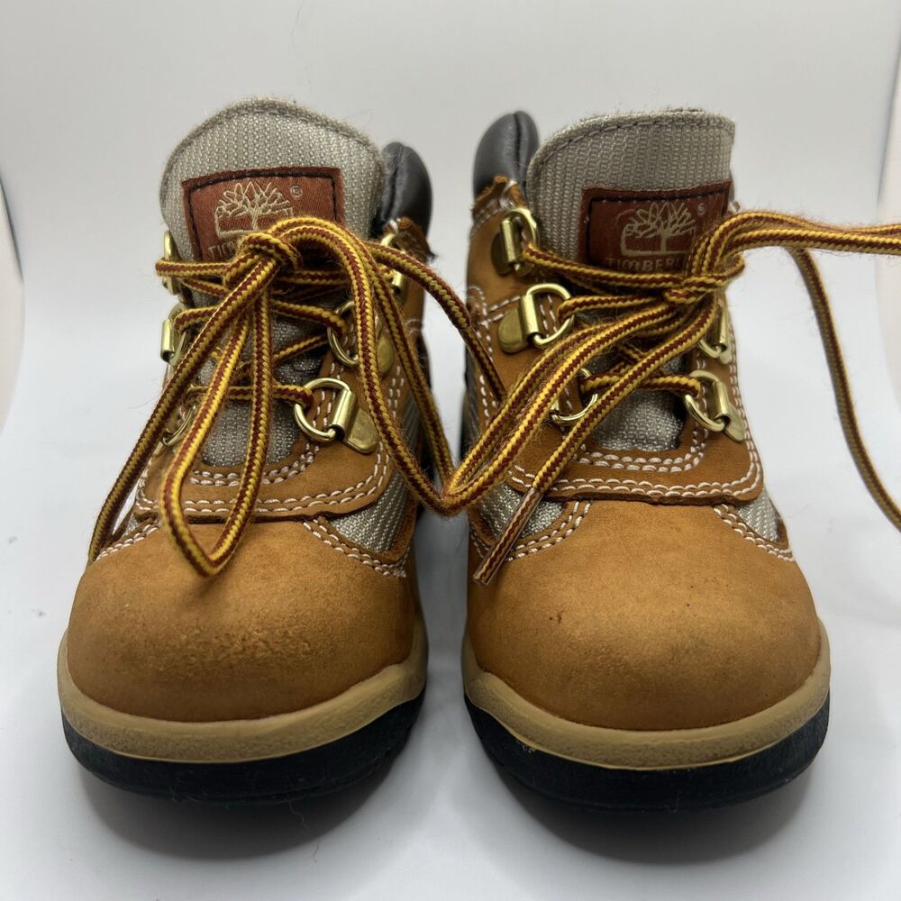 TIMBERLAND Toddler Field Boot US Size 8 Wheat Tan Nubuck Leather Hiking EUC
